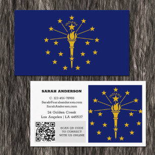 Carte de visite Indiana moderne, Drapeau / États-U