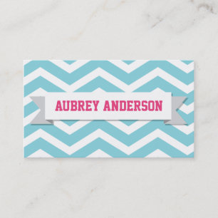 Carte De Visite Indicateur personnalisé bleu rose Chevron