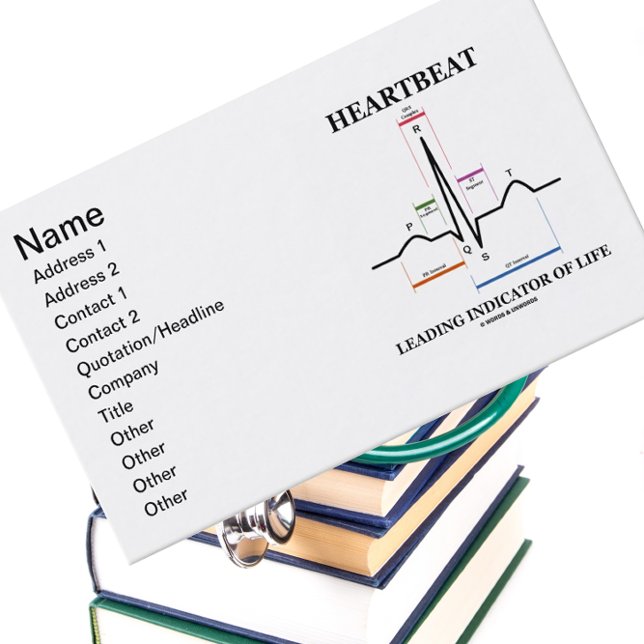 Carte De Visite Indicateur Principal De La Vie (ECG/EKG) (Customizable medical attitude biz card for anyone with a heartbeat!)