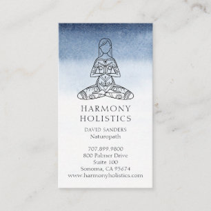 Carte De Visite Indigo Blue White Holistic Health