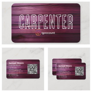 Carte De Visite Industrie de la construction de charpentiers rusti