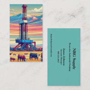 Carte De Visite Industrie du pétrole et du gaz Foreuse et bétail