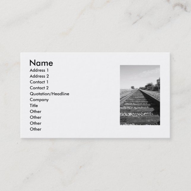 Carte de visite infini de chemin de fer (Devant)