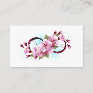Carte De Visite Infinité avec les fleurs Sakura