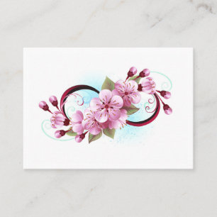 Carte De Visite Infinité avec les fleurs Sakura
