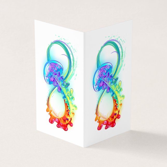 Carte De Visite Infinity avec Rainbow Jellyfish (Extérieur)