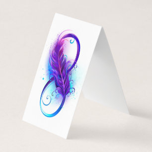 Carte De Visite Infinity with purple feather