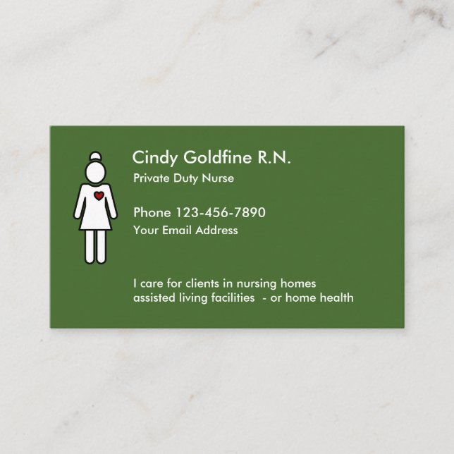Carte De Visite Infirmier autorisé Businesscards simple (Devant)