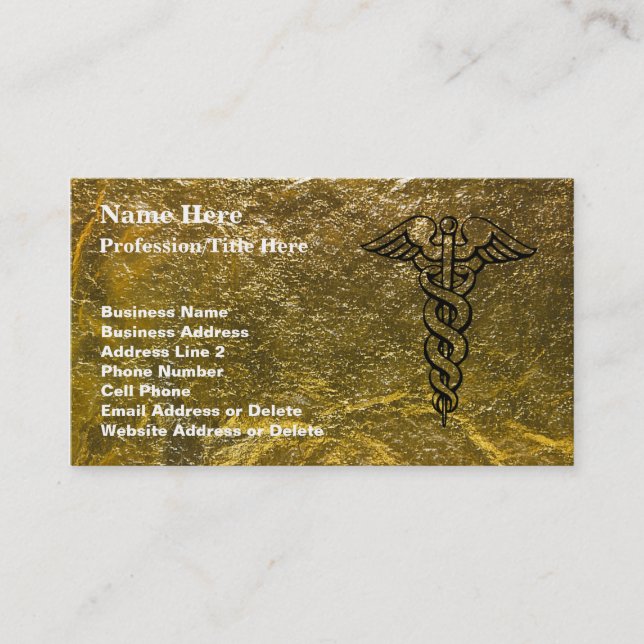 Carte De Visite Infirmier autorisé - caducée Médicale (Devant)