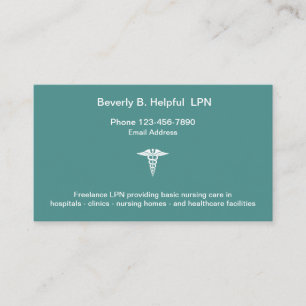 Carte De Visite Infirmier auxiliaire autorisé Médicale