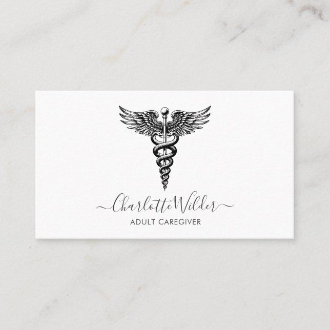 Carte De Visite Infirmière aidante Caduceus (Devant)