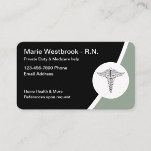 Carte De Visite Infirmière autorisée Santé à domicile Service priv