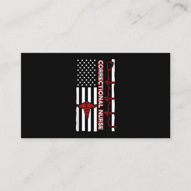 Carte De Visite Infirmière correctionnelle USA Drapeau Infirmière  (Devant)