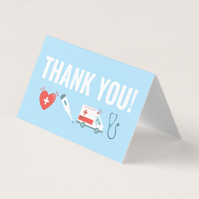 Carte De Visite Infirmière Docteur Appréciation Médicale Merci (Devant)