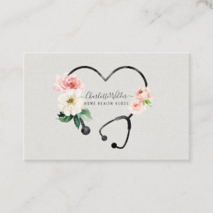 Carte De Visite Infirmière en santé Aide soignante Stethoscope flo
