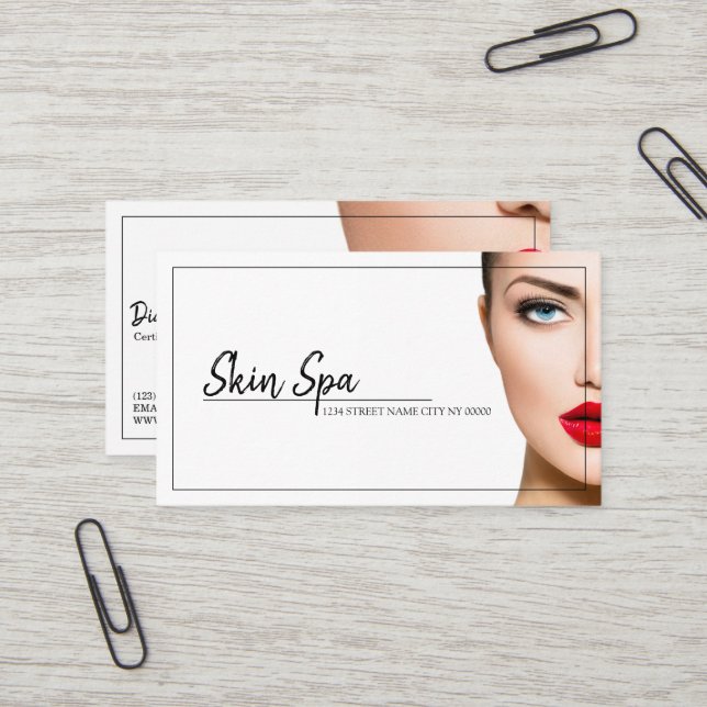 Carte De Visite Infirmière esthétique, Docteur, Chirurgie cosmétiq (Devant/Arrière en situation)