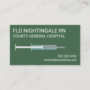 Carte De Visite Infirmière Flu Tiré Vert