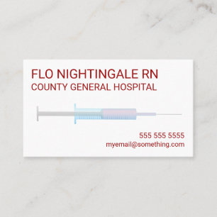 Carte De Visite Infirmière Grippe Blanche