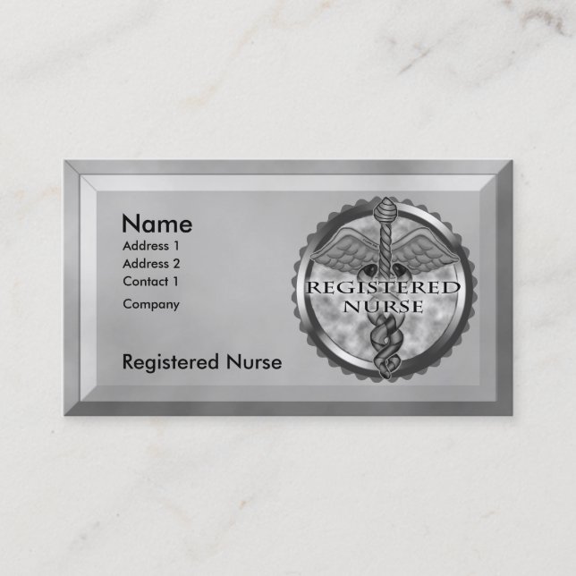 Carte De Visite Infirmière inscrite en gris (Devant)