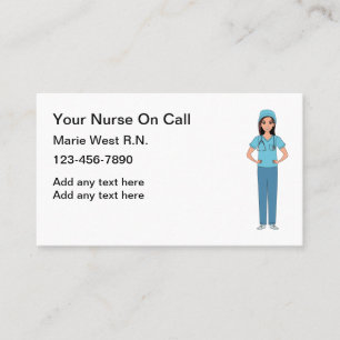 Carte De Visite Infirmière inscrite locale sur appel