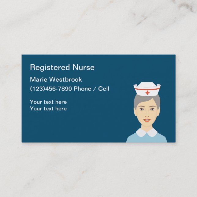 Carte De Visite Infirmière inscrite Médicale simple (Devant)