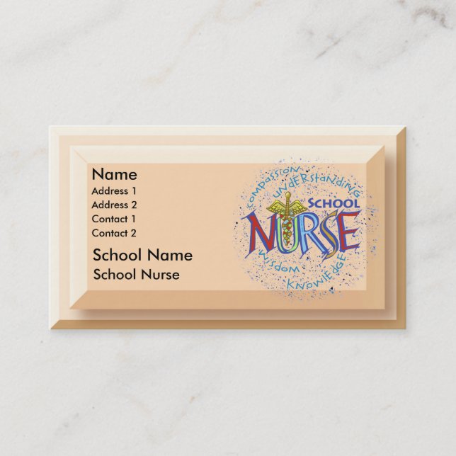 Carte De Visite Infirmière Motto (Devant)