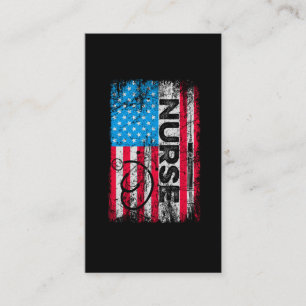 Carte De Visite Infirmière patriotique drapeau américain Stethosco