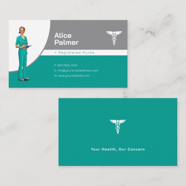 Carte De Visite Infirmière | Professionnel Médicale (Devant / Derrière)