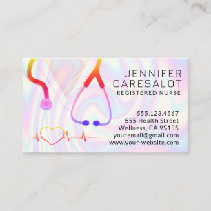 Carte De Visite Infirmière RN, LVN, LPN, Caretaker Rainbow