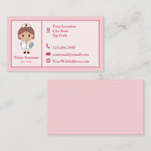 Carte De Visite Infirmière rose