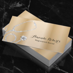 Carte De Visite Infirmière Soins Médicales Gold Moderne