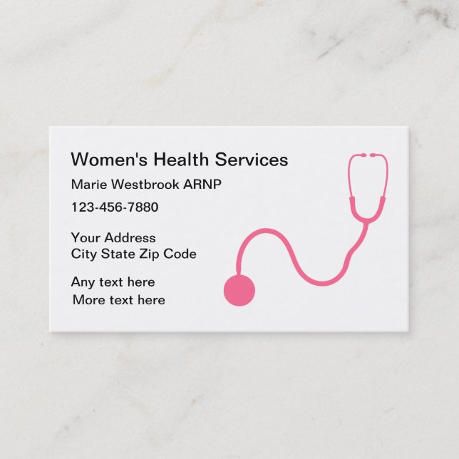 Carte De Visite Infirmière spécialisée en santé des femmes Médical (Devant)
