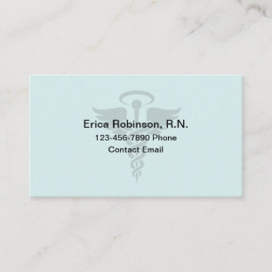 Carte De Visite Infirmière visiteuse enregistrée Caducée angélique