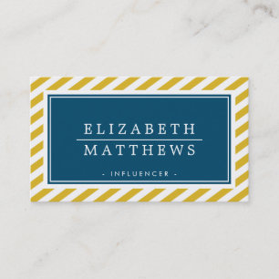 Carte De Visite INFLUENCER MODERNE design frontière marine moutard