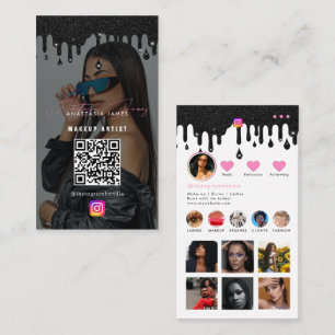 Carte De Visite Influencer Photo Feed Girly Parties scintillant su