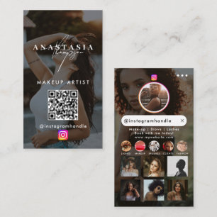 Carte De Visite Influenceur Beauty Nails Médias sociaux Black Mode