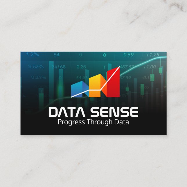 Carte De Visite Info Data Graphs | Logo d'analyse (Devant)