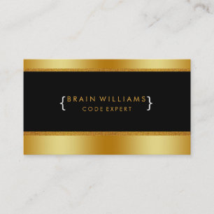 Carte De Visite Informaticien de Web d'aluminium de Faux d'or