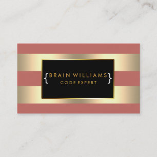 Carte De Visite Informaticien de Web d'aluminium de Faux d'or