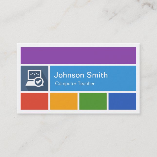 Carte De Visite Informaticien - Style moderne et créatif du métro (Devant)