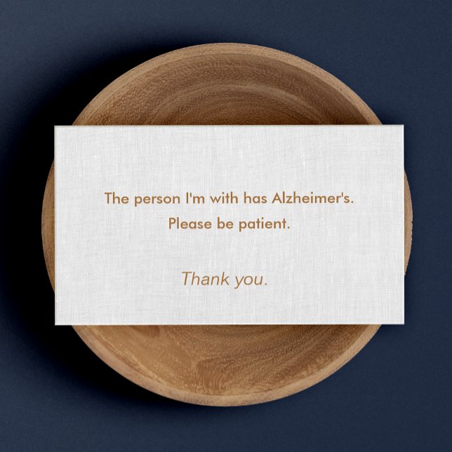 Carte De Visite Information sur la maladie d'Alzheimer (Créateur téléchargé)