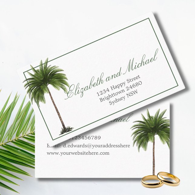 Carte De Visite Informations sur le Mariage des palmiers tropicaux (Créateur téléchargé)