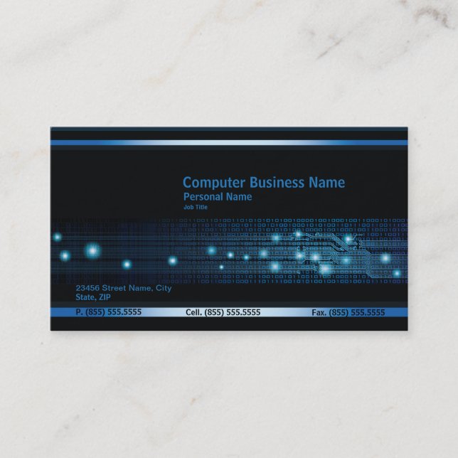 Carte de visite informatique moderne (Devant)
