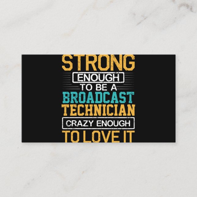 Carte De Visite Ingénieur Assez Fou Pour Être Technicien En Diffus (Devant)