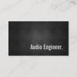 Carte De Visite Ingénieur audio Cool Simplicité en métal noir