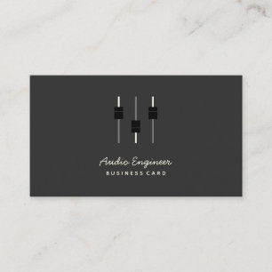 Carte De Visite Ingénieur audio-écrit avec logo et médias sociaux