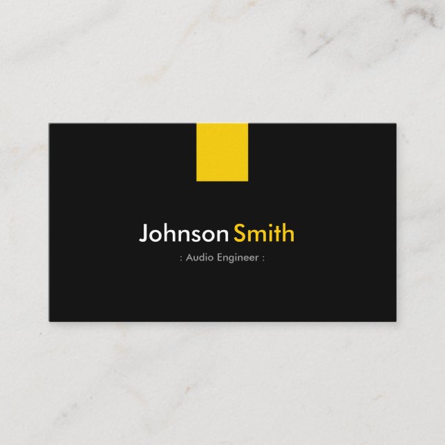 Carte De Visite Ingénieur audio - Jaune ambré moderne (Devant)