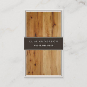 Carte De Visite Ingénieur audio - Texture en bois élégant