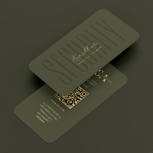 Carte De Visite Ingénieur de sécurité Cyber armée verte moderne