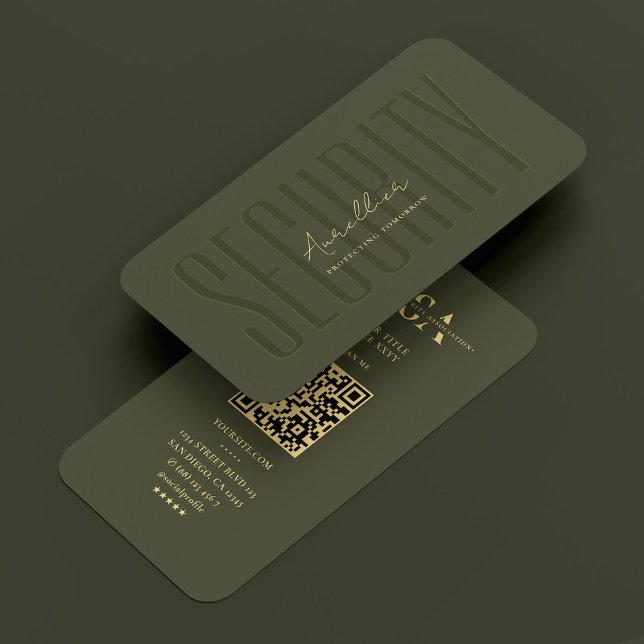Carte De Visite Ingénieur de sécurité Cyber armée verte moderne (Security Engineer Cyber Army Green Modern Business Card
)